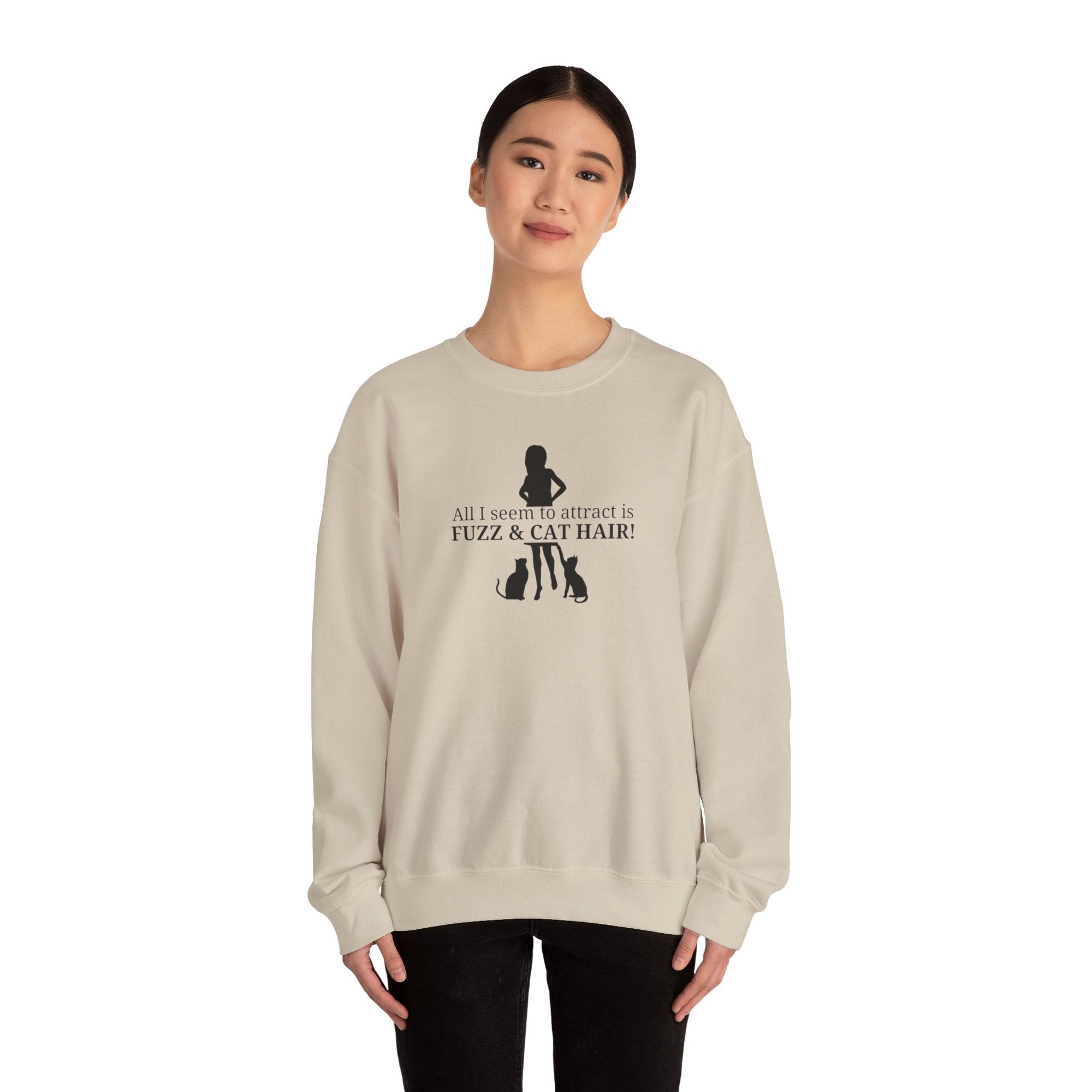 Fuzz & Cat Hair Unisex Heavy Blend™ Crewneck Sweatshirt - Sweatshirt - EpiAl's Shop