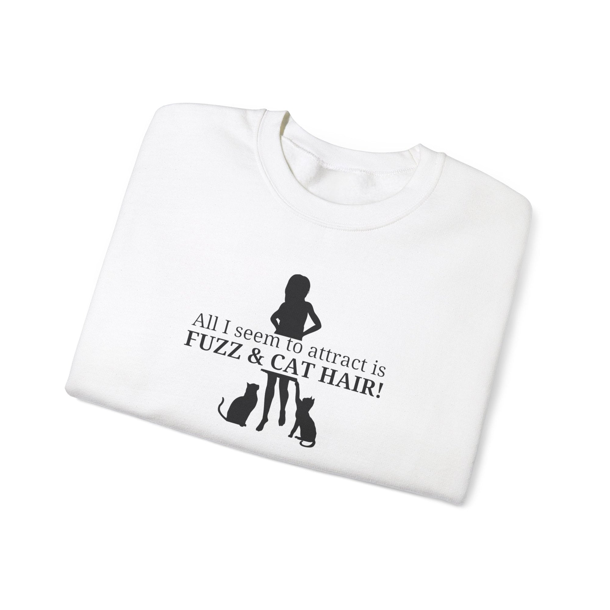 Fuzz & Cat Hair Unisex Heavy Blend™ Crewneck Sweatshirt - Sweatshirt - EpiAl's Shop