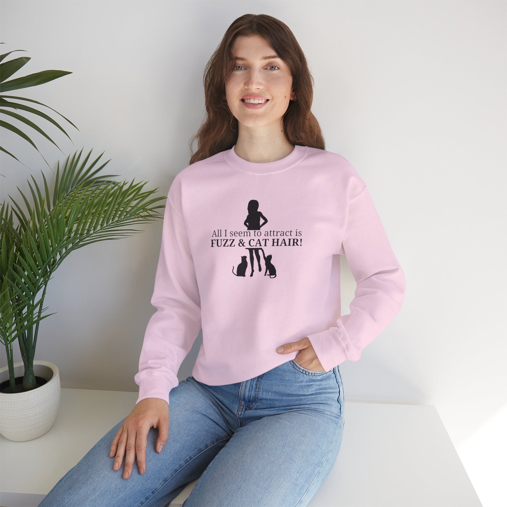 Fuzz & Cat Hair Unisex Heavy Blend™ Crewneck Sweatshirt - Sweatshirt - EpiAl's Shop