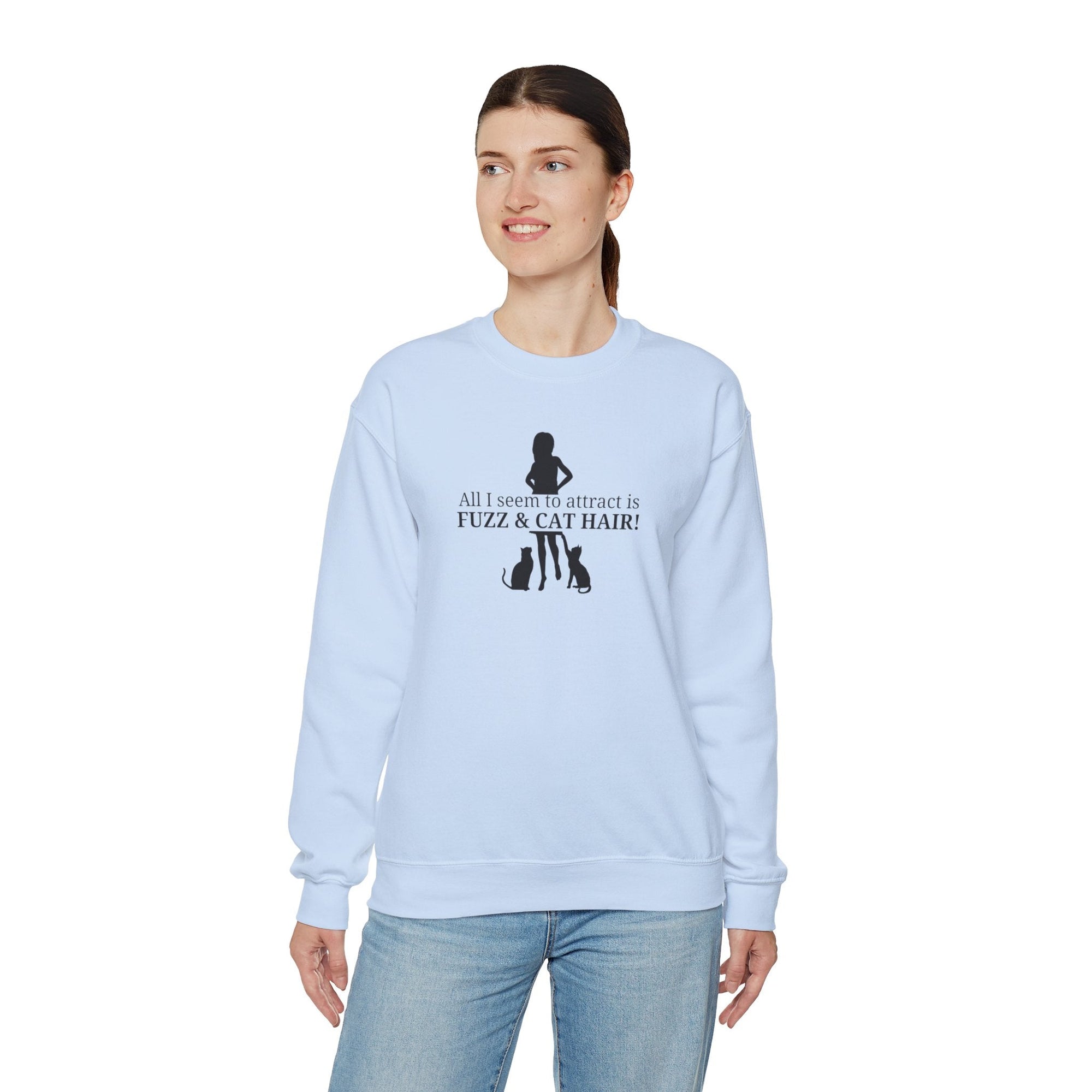Fuzz & Cat Hair Unisex Heavy Blend™ Crewneck Sweatshirt - Sweatshirt - EpiAl's Shop