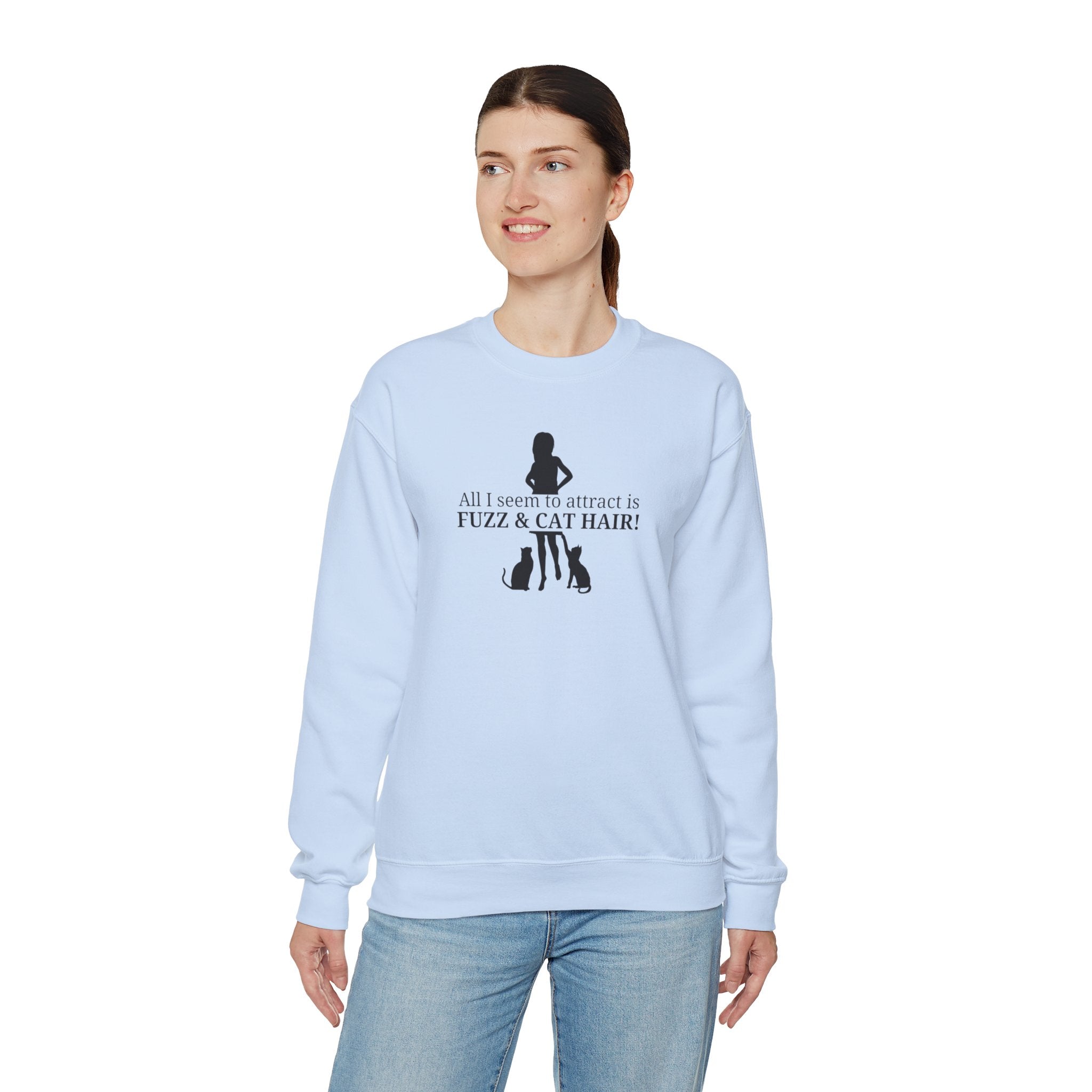 Fuzz & Cat Hair Unisex Heavy Blend™ Crewneck Sweatshirt - Sweatshirt - EpiAl's Shop