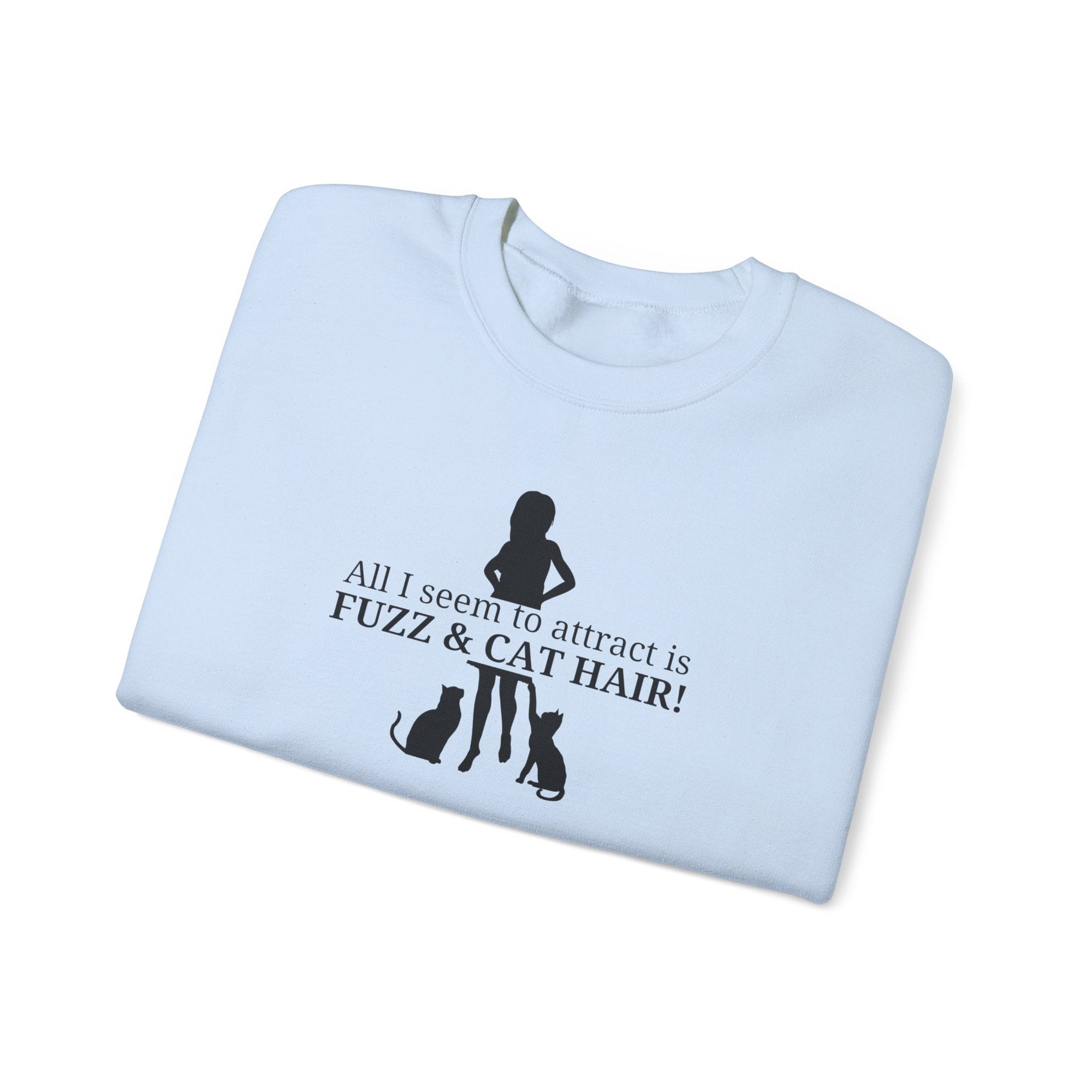 Fuzz & Cat Hair Unisex Heavy Blend™ Crewneck Sweatshirt - Sweatshirt - EpiAl's Shop