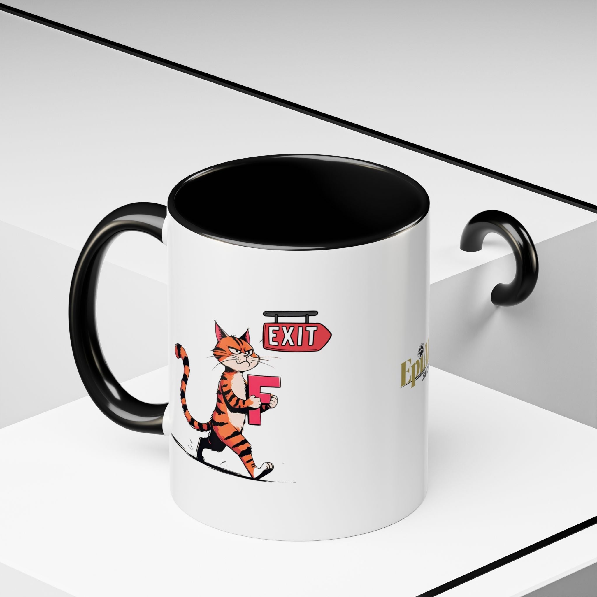 Getting the F Outta Here Cat Coffee Mug - Drinkware, Coffee Mugs - EpiAl's Shop