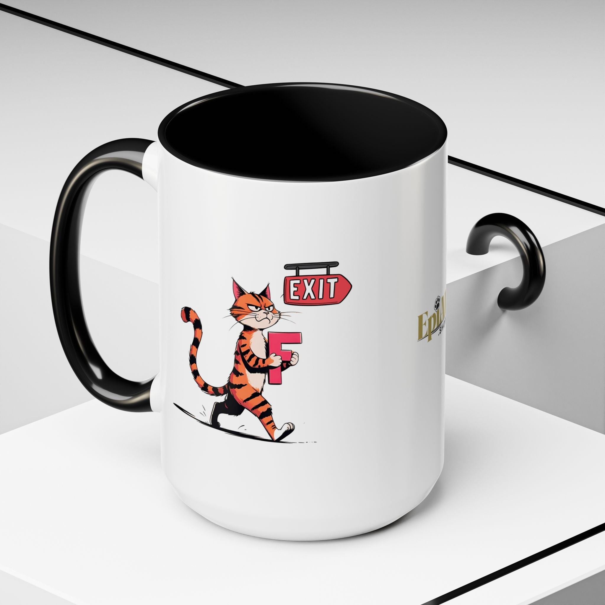 Getting the F Outta Here Cat Coffee Mug - Drinkware, Coffee Mugs - EpiAl's Shop
