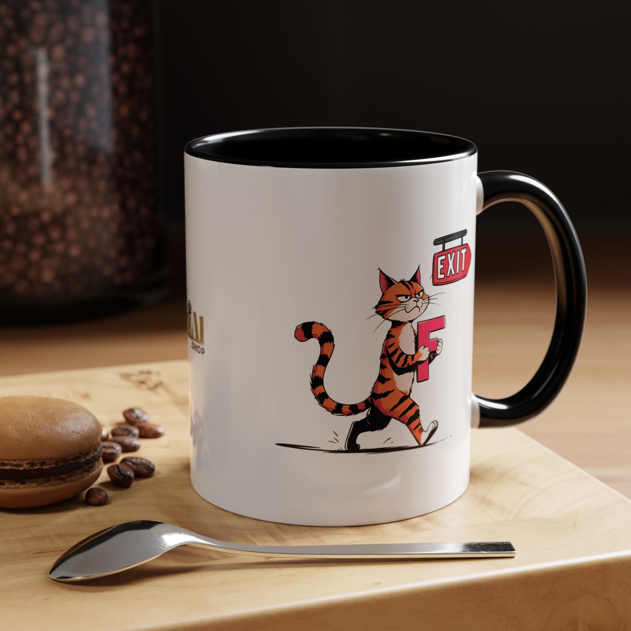 Getting the F Outta Here Cat Coffee Mug - Drinkware, Coffee Mugs - EpiAl's Shop