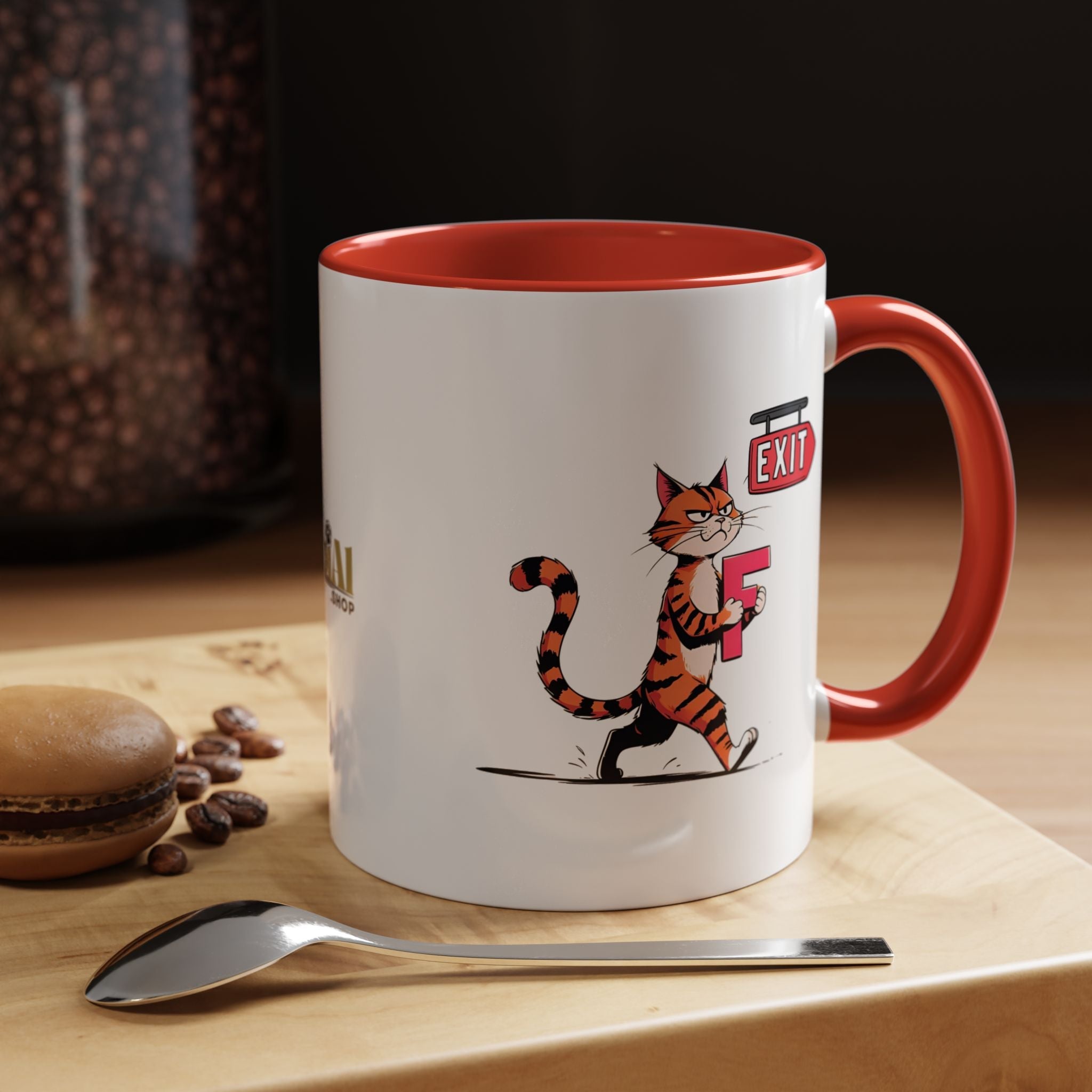 Getting the F Outta Here Cat Coffee Mug - Drinkware, Coffee Mugs - EpiAl's Shop