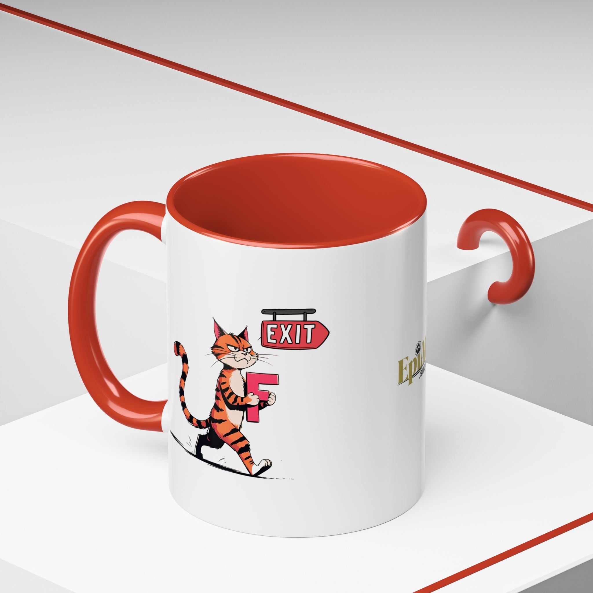 Getting the F Outta Here Cat Coffee Mug - Drinkware, Coffee Mugs - EpiAl's Shop