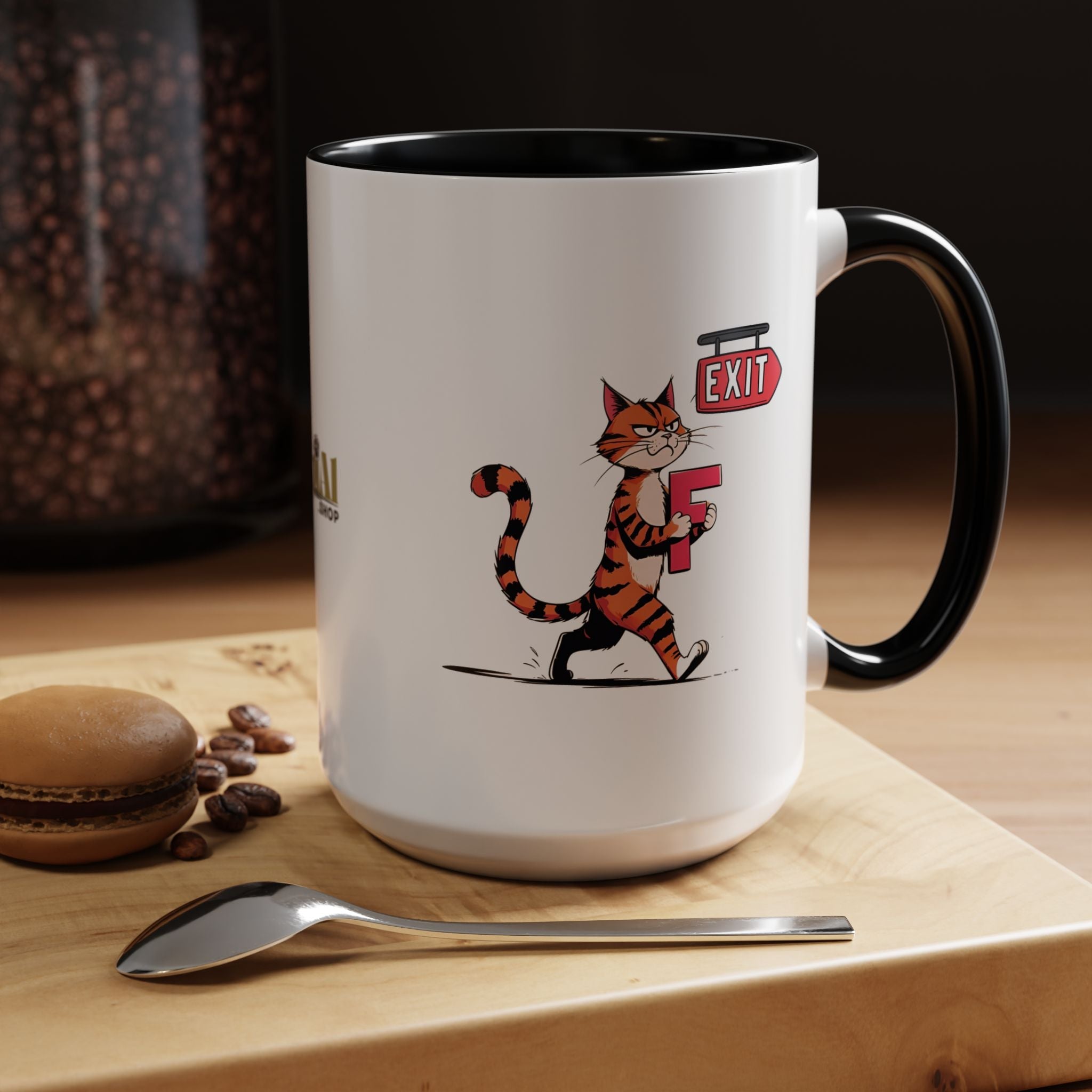 Getting the F Outta Here Cat Coffee Mug - Drinkware, Coffee Mugs - EpiAl's Shop