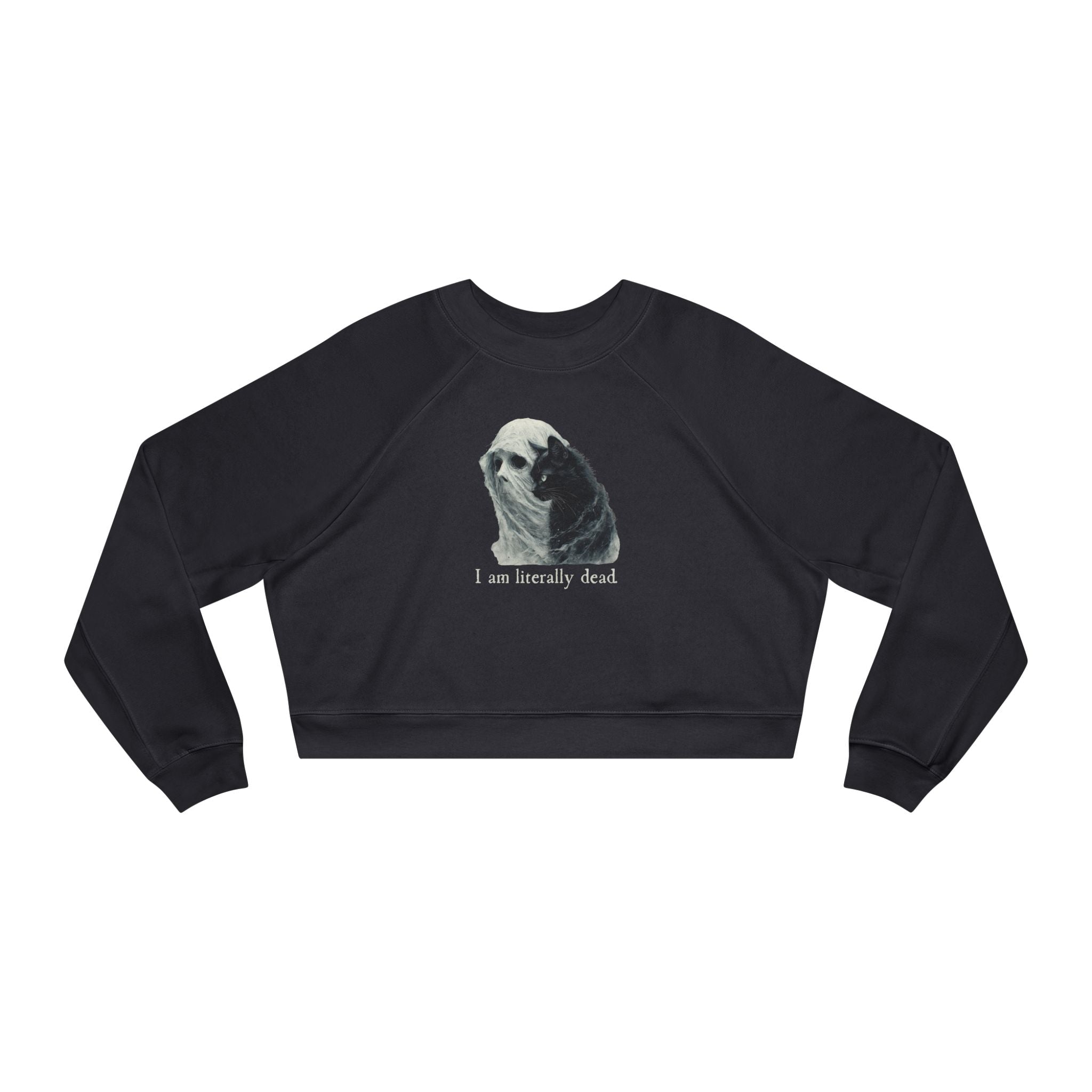 Ghost and Cat Women's Cropped Fleece Pullover - Clothing, Sweatshirts, Crop - EpiAl's Shop