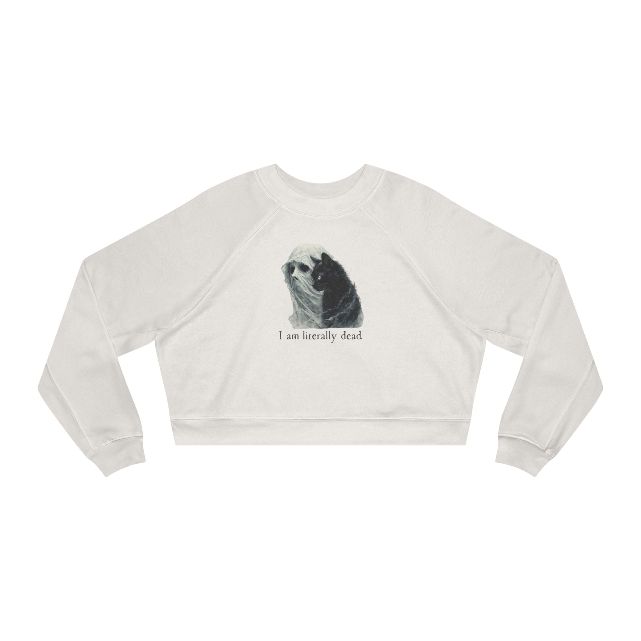 Ghost and Cat Women's Cropped Fleece Pullover - Clothing, Sweatshirts, Crop - EpiAl's Shop