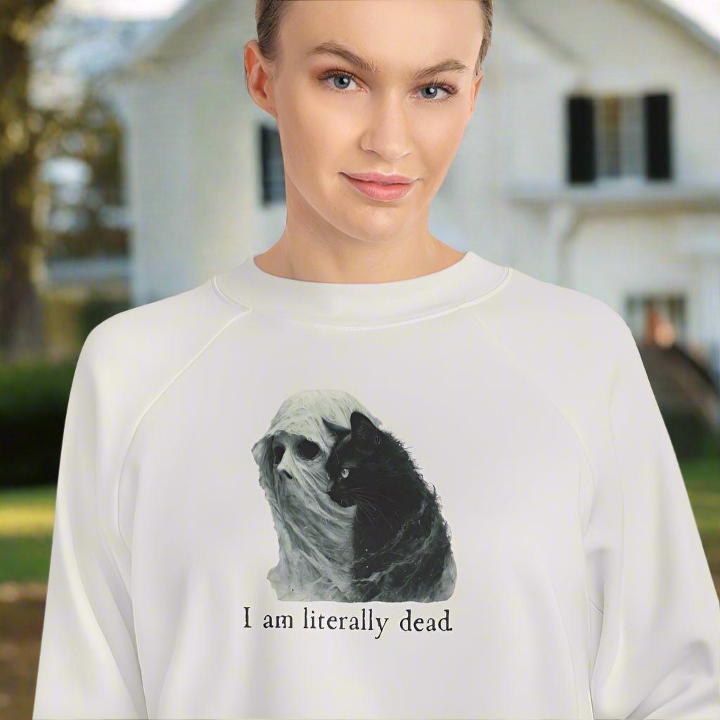 Ghost and Cat Women's Cropped Fleece Pullover - Clothing, Sweatshirts, Crop - EpiAl's Shop
