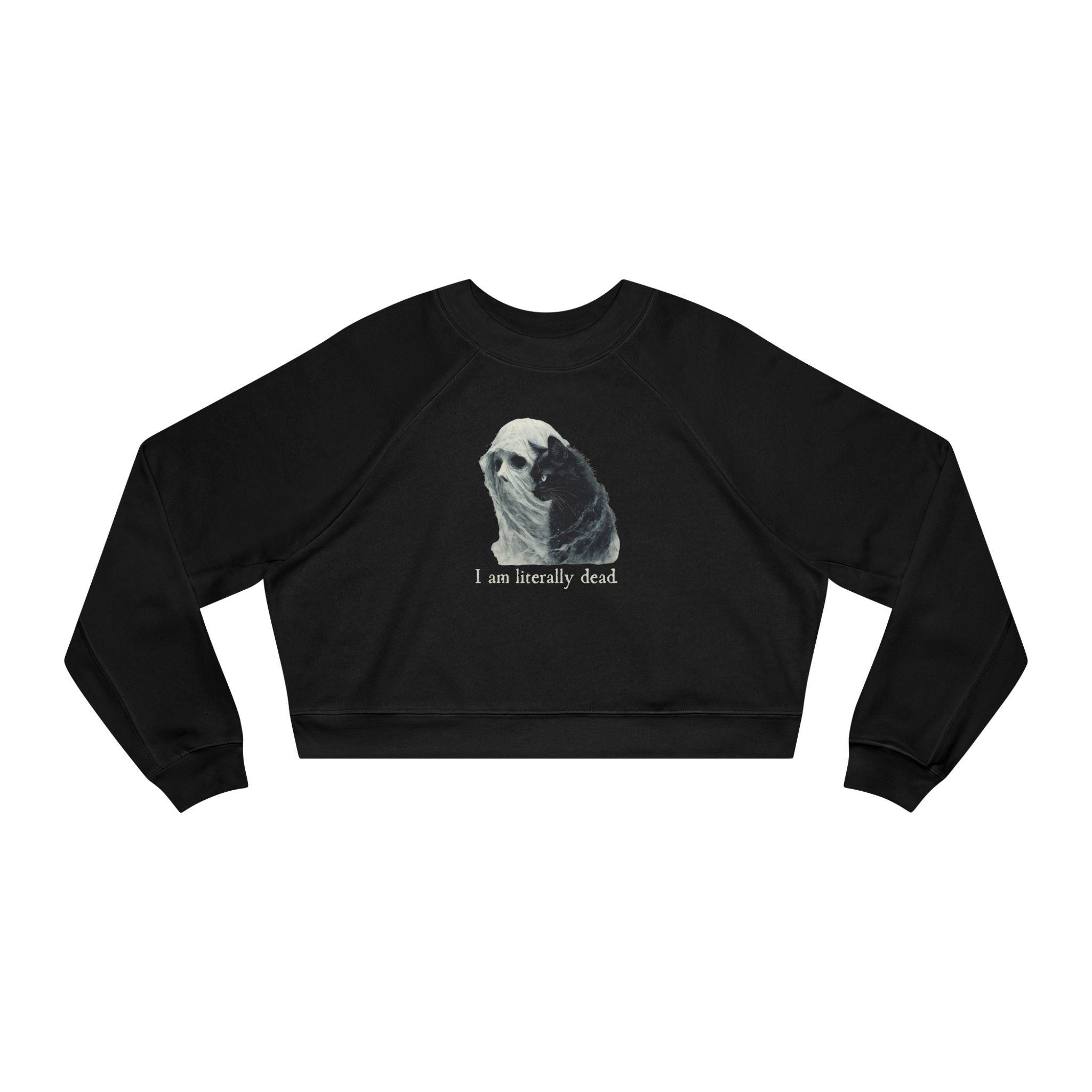 Ghost and Cat Women's Cropped Fleece Pullover - Clothing, Sweatshirts, Crop - EpiAl's Shop