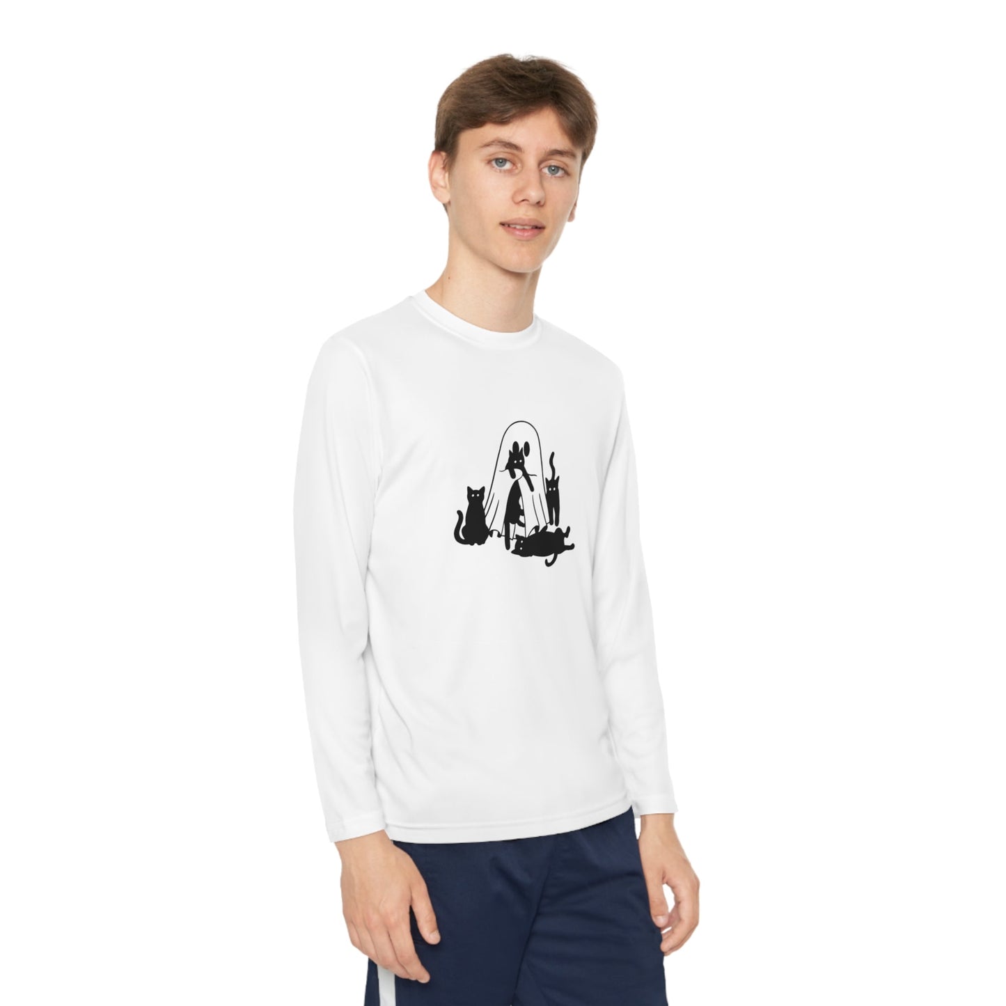 Ghost & Kitties Youth Long Sleeve Competitor Tee - Kids clothes - Epileptic Al’s Shop