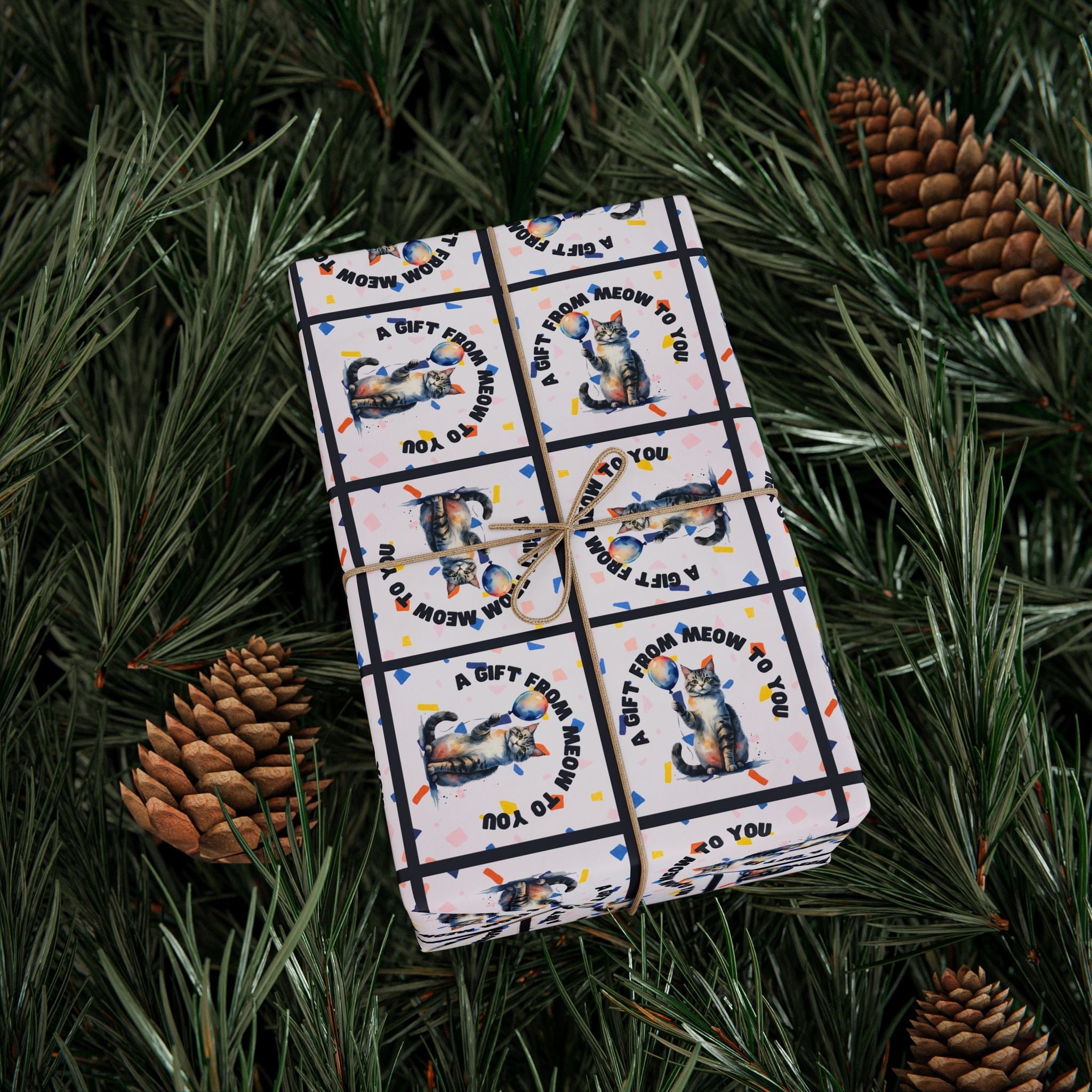 Gift from Meow to You Wrapping Paper - Paper Products, Gift Wrapping Paper - EpiAl's Shop
