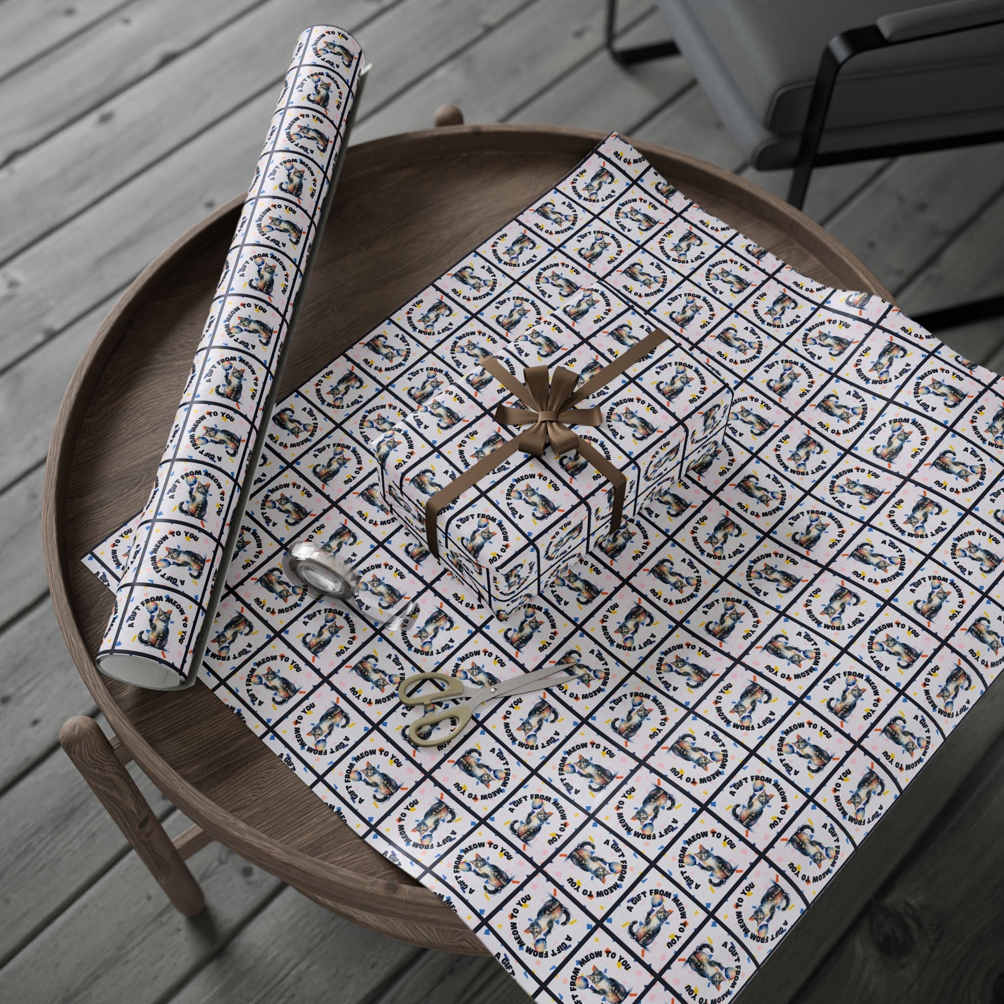 Gift from Meow to You Wrapping Paper - Paper Products, Gift Wrapping Paper - EpiAl's Shop
