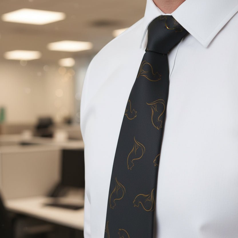 Gilded Cat Energy Slim Necktie - Clothing, Men, Neckties - EpiAl's Shop