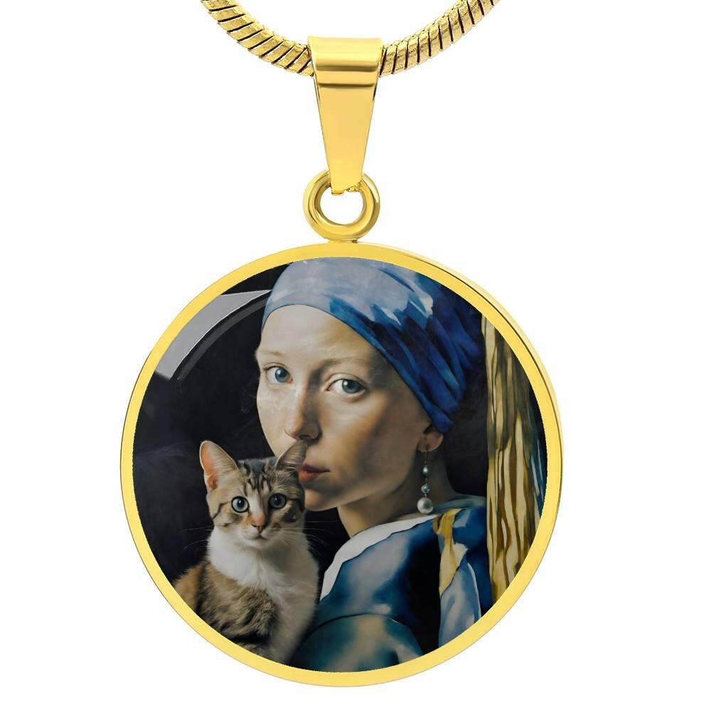 Girl with the Pearl Earring and a Cat Necklace - EpiAl's Shop