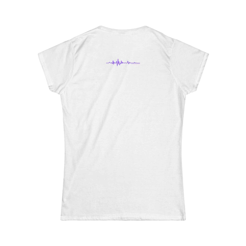 Glitch Halo Women’s Epilepsy Awareness T-Shirt – Purple Ribbon Awareness Tee - Clothing, Women, T-Shirts - EpiAl's Shop