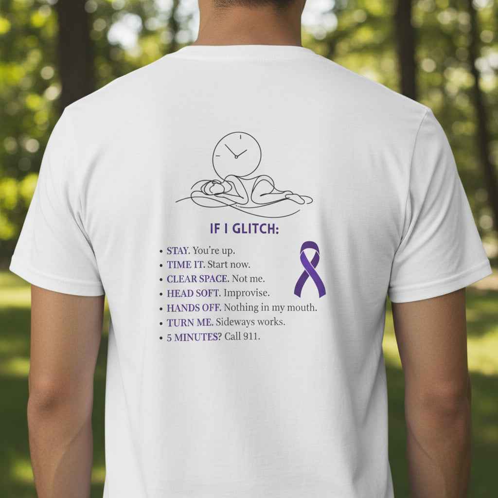 Glitch Happens Tee – Minimalist Seizure First Aid Shirt - Clothing, Unisex, T-Shirts - EpiAl's Shop