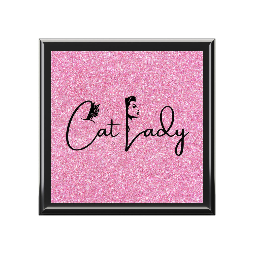 Glittery Cat Lady Jewelry Box - Perfect Gift for Cat Lovers - Decor, Bedroom, Jewelry Boxes - EpiAl's Shop