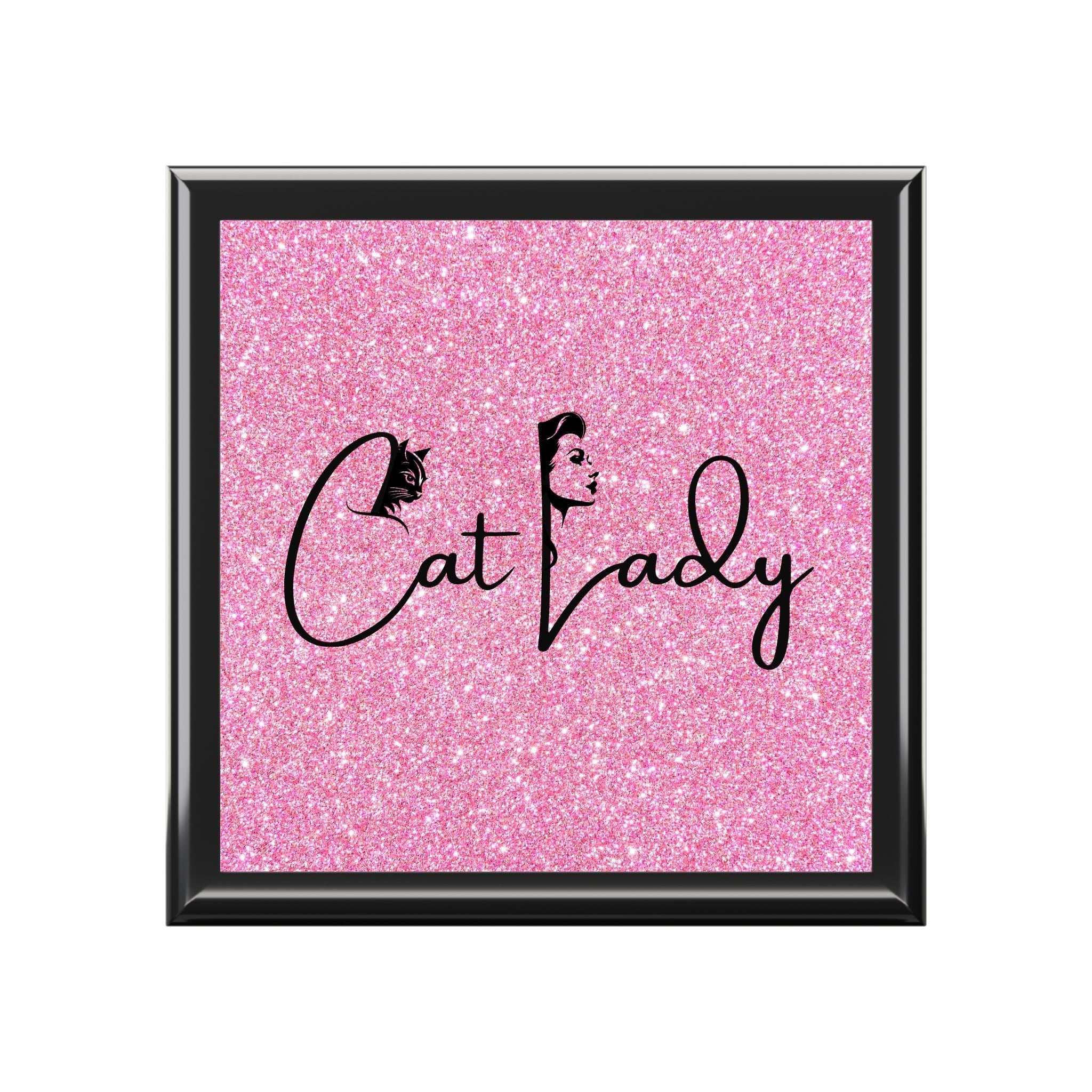 Glittery Cat Lady Jewelry Box - Perfect Gift for Cat Lovers - Decor, Bedroom, Jewelry Boxes - EpiAl's Shop