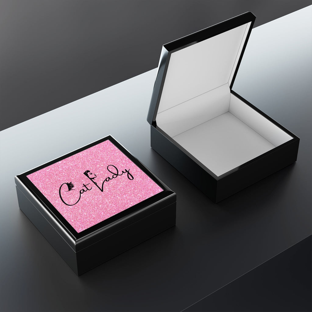 Glittery Cat Lady Jewelry Box - Perfect Gift for Cat Lovers - Decor, Bedroom, Jewelry Boxes - EpiAl's Shop