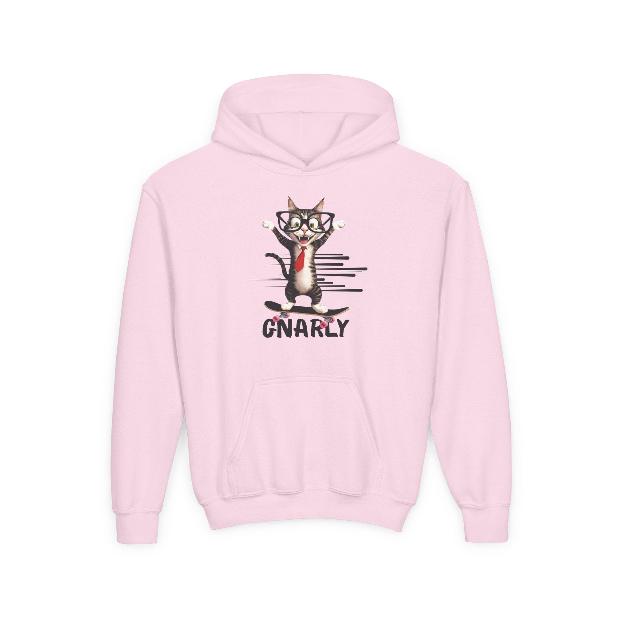 Gnarly Cat Youth Hoodie - Cool & Fun Sweatshirt for Kids - Clothing, Kids & Infants - EpiAl's Shop