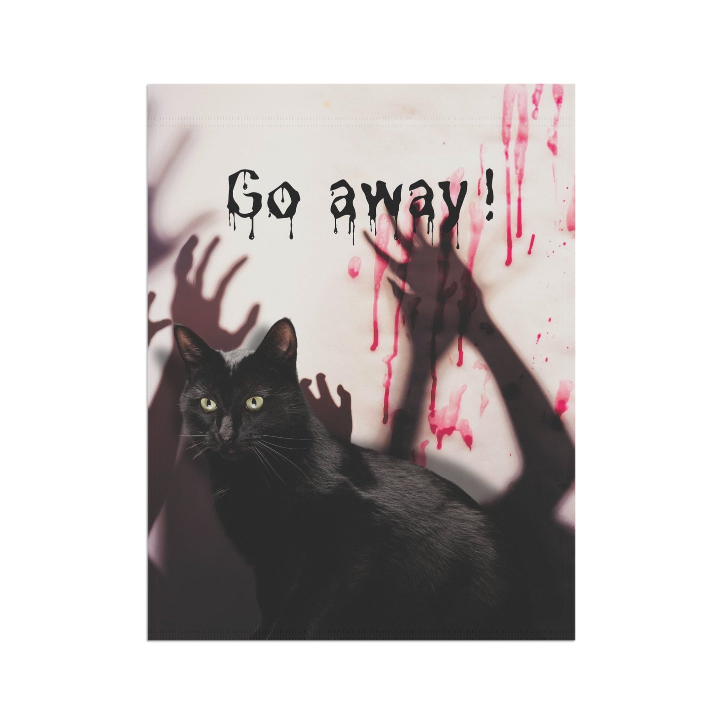 Go Away Black Cat Garden & House Banner - Outdoor Decor - EpiAl's Shop