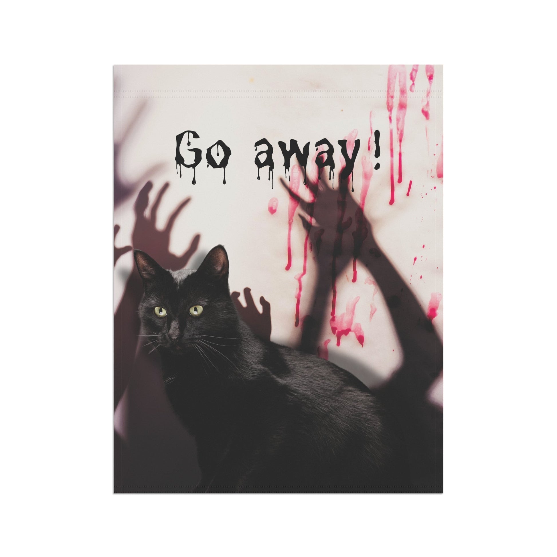 Go Away Black Cat Garden & House Banner - Outdoor Decor - EpiAl's Shop