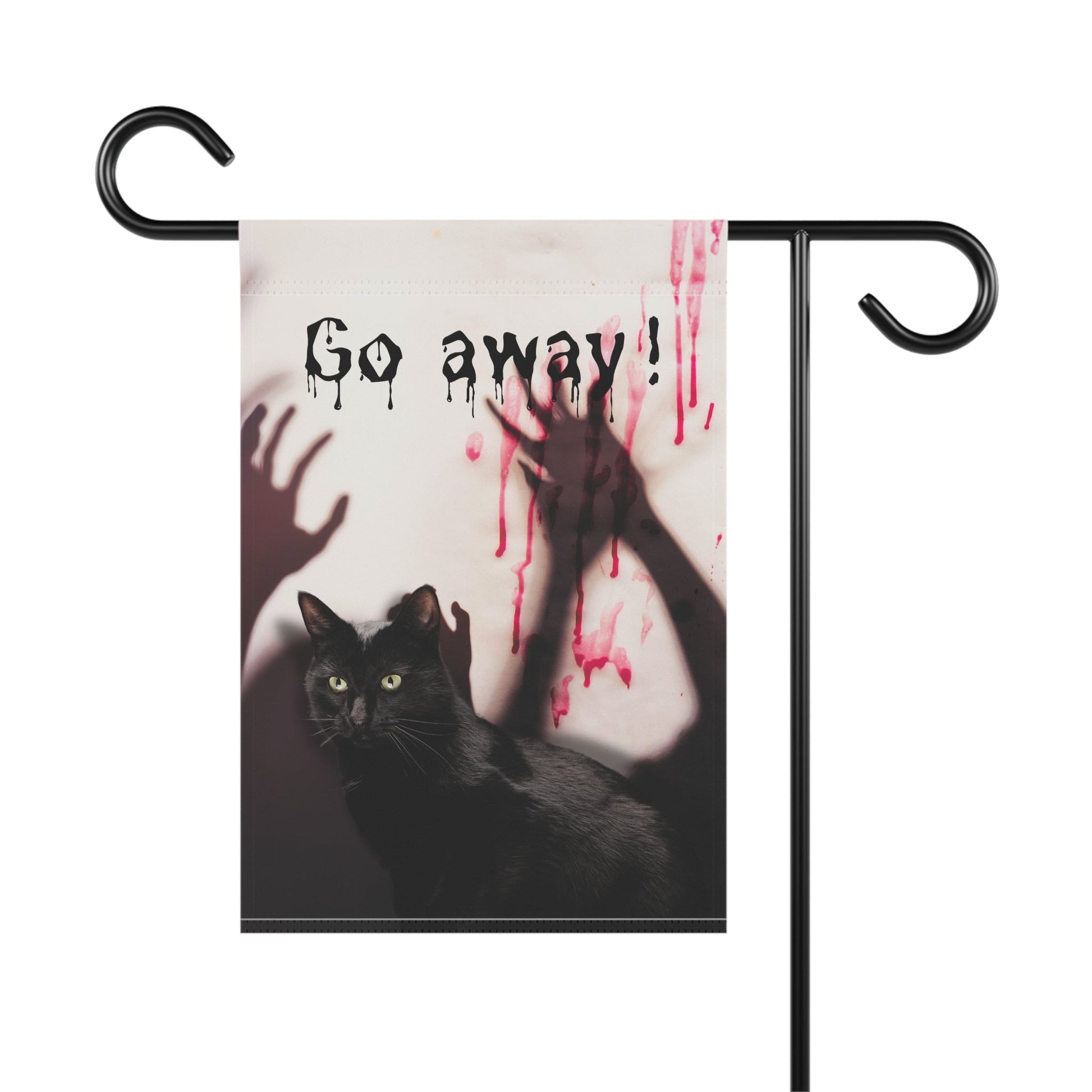 Go Away Black Cat Garden & House Banner - Outdoor Decor - EpiAl's Shop