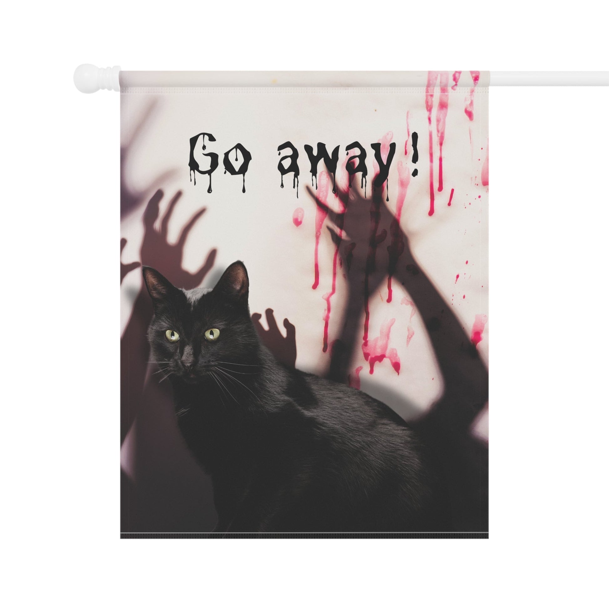 Go Away Black Cat Garden & House Banner - Outdoor Decor - EpiAl's Shop