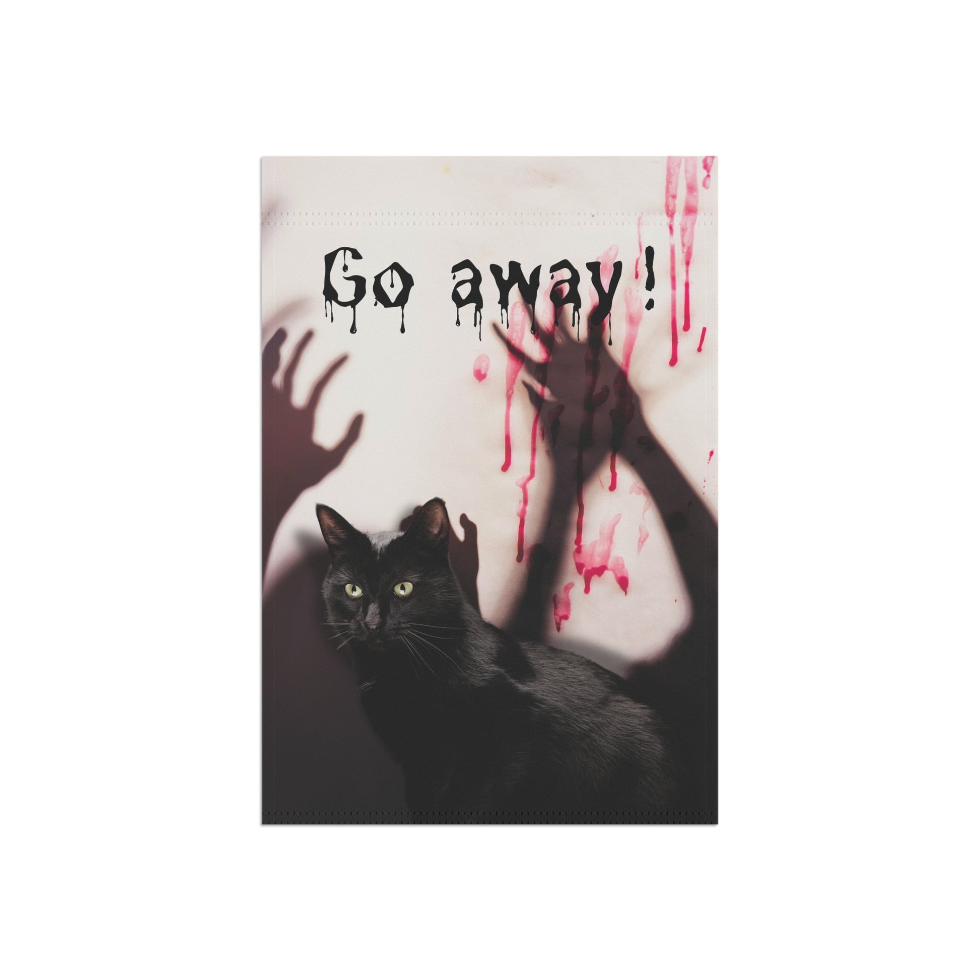 Go Away Black Cat Garden & House Banner - Outdoor Decor - EpiAl's Shop