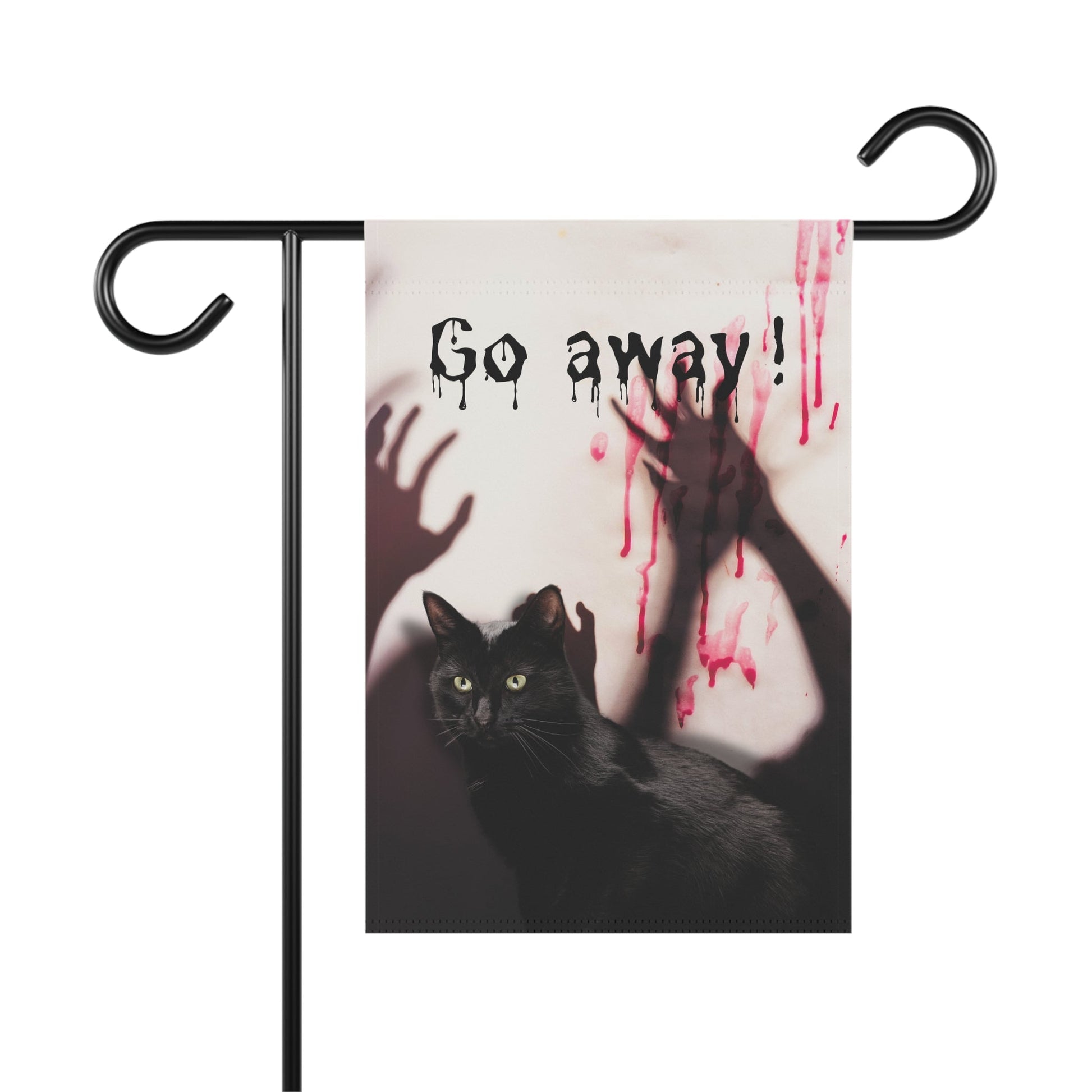 Go Away Black Cat Garden & House Banner - Outdoor Decor - EpiAl's Shop