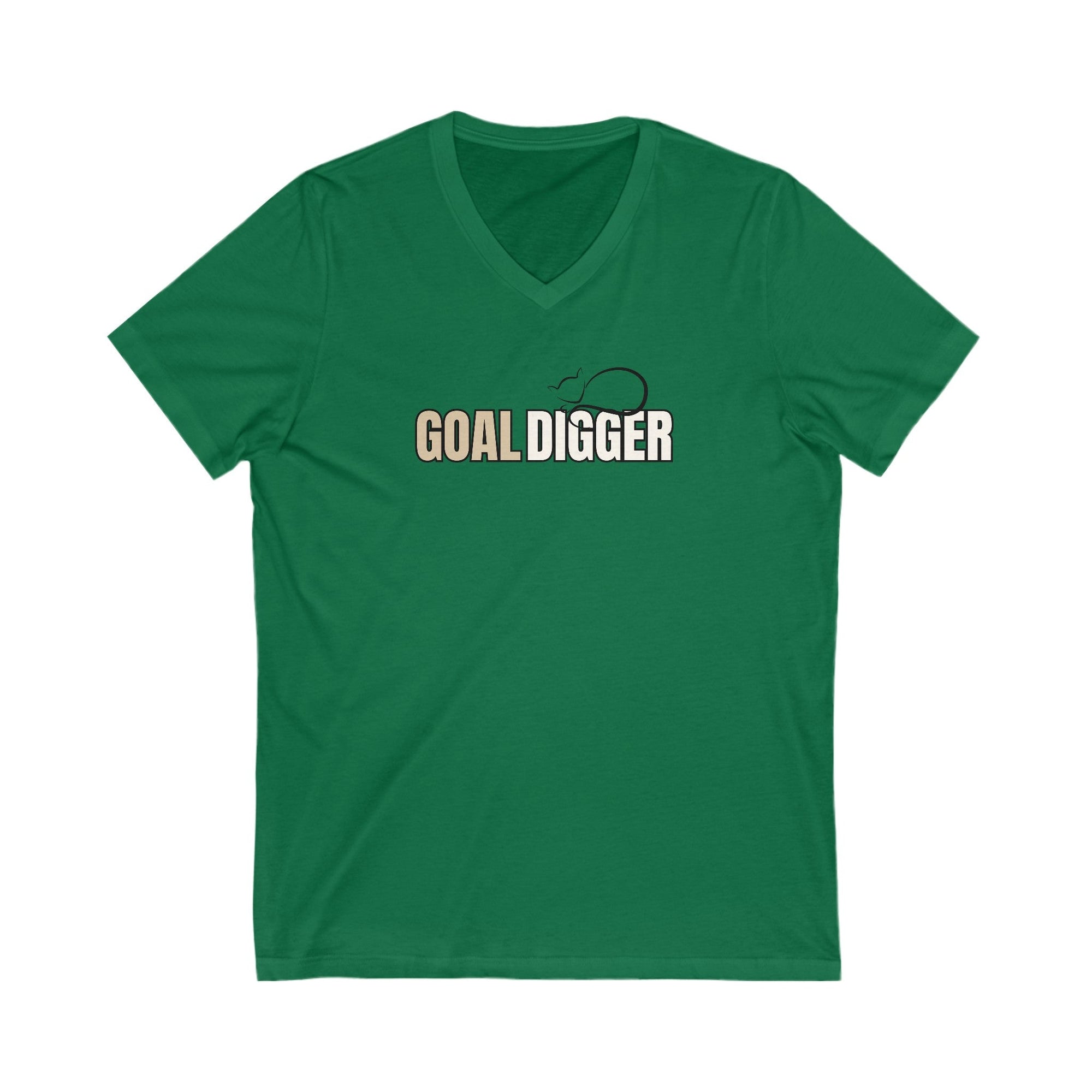 Goal Digger Jersey Short Sleeve V - Neck Tee - V - neck - Epileptic Al’s Shop