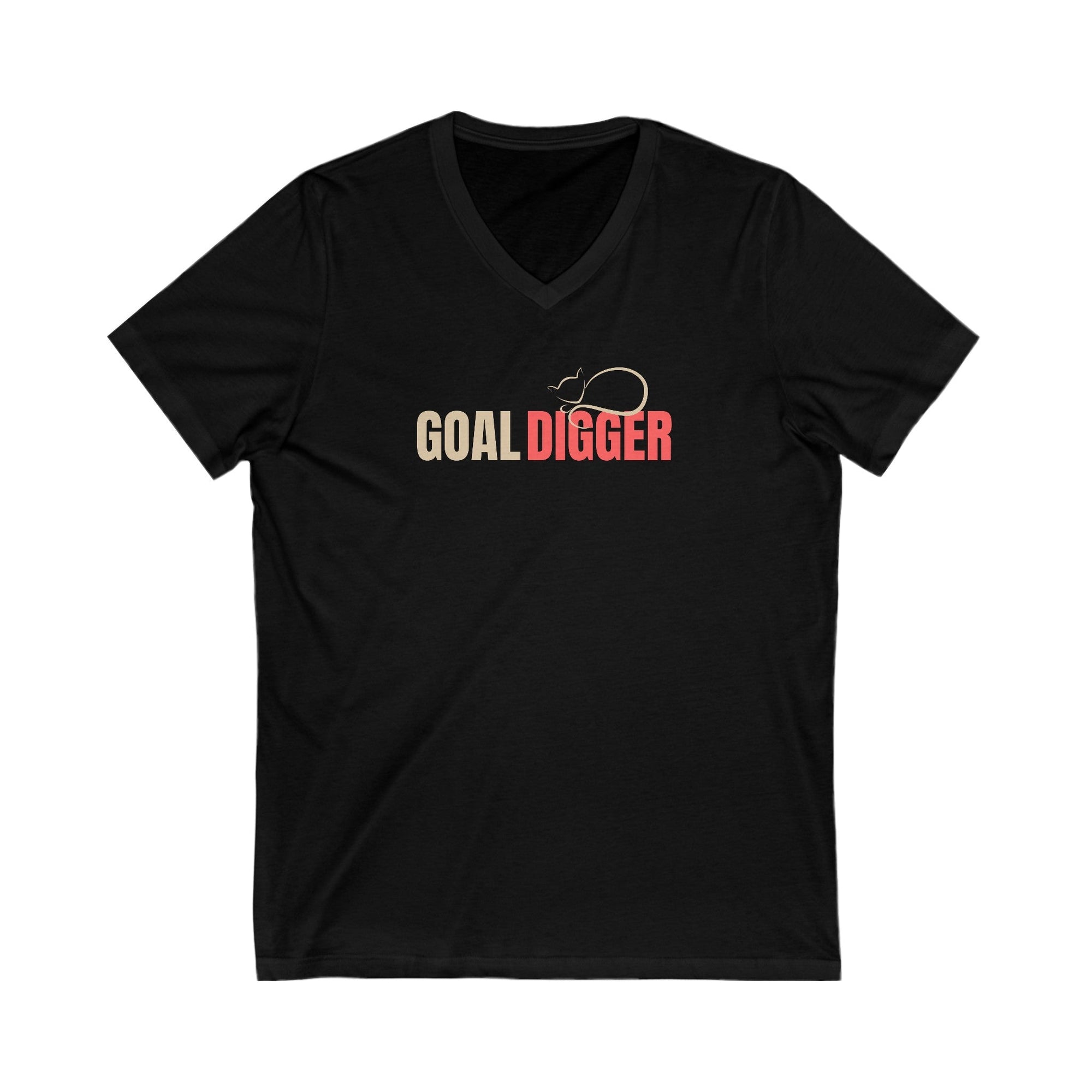 Goal Digger Jersey Short Sleeve V - Neck Tee - V - neck - Epileptic Al’s Shop