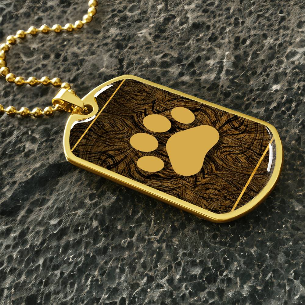 Gold & Black Paw Necklace - Jewelry - Epileptic Al’s Shop