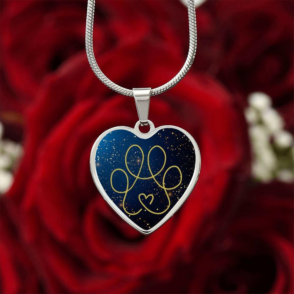Gold & Blue Paw Necklace - Jewelry - Epileptic Al’s Shop