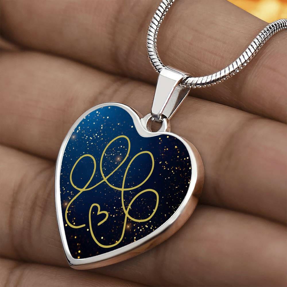 Gold & Blue Paw Necklace - Jewelry - Epileptic Al’s Shop