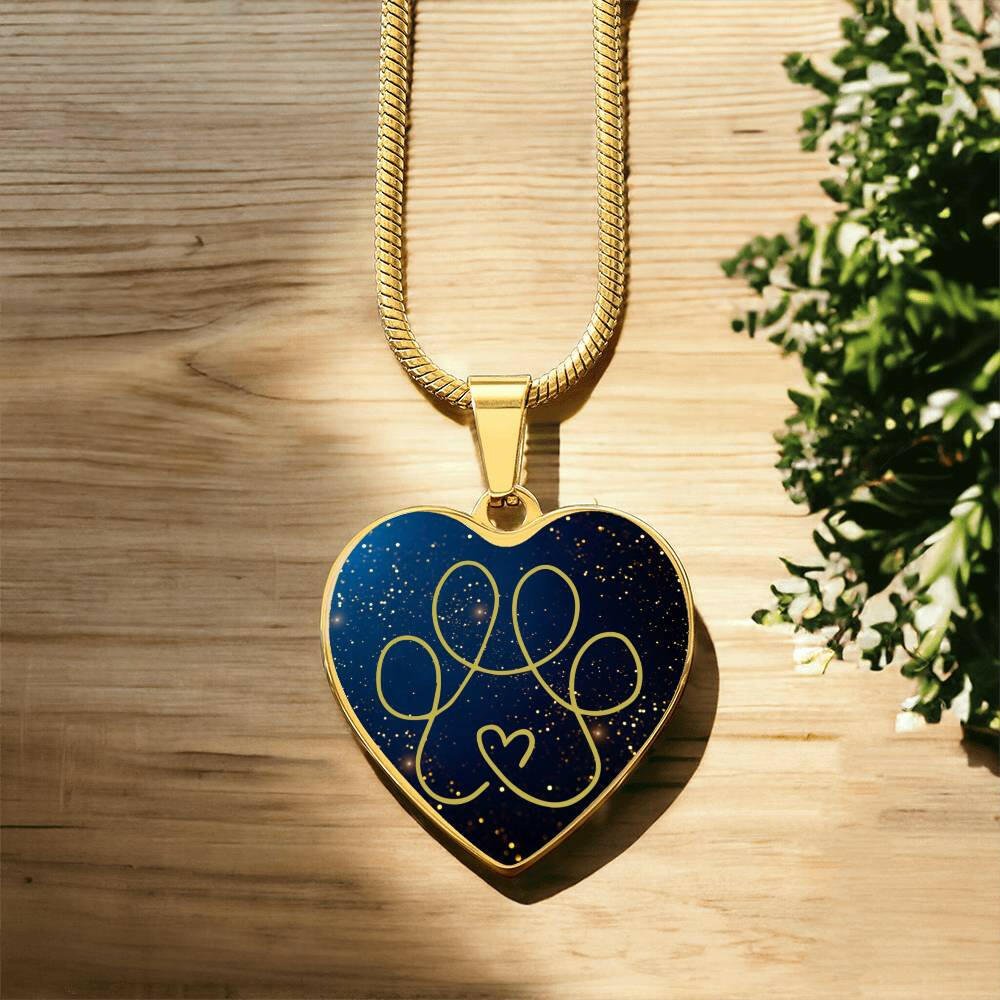 Gold & Blue Paw Necklace - Jewelry - Epileptic Al’s Shop