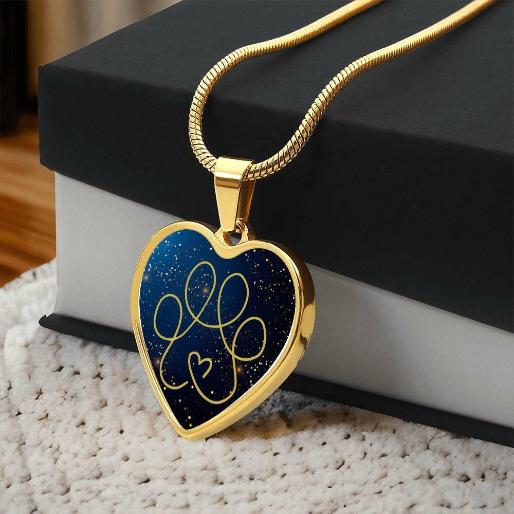 Gold & Blue Paw Necklace - Jewelry - Epileptic Al’s Shop