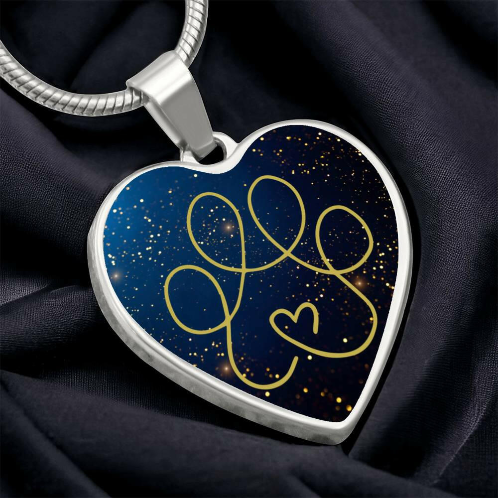 Gold & Blue Paw Necklace - Jewelry - Epileptic Al’s Shop