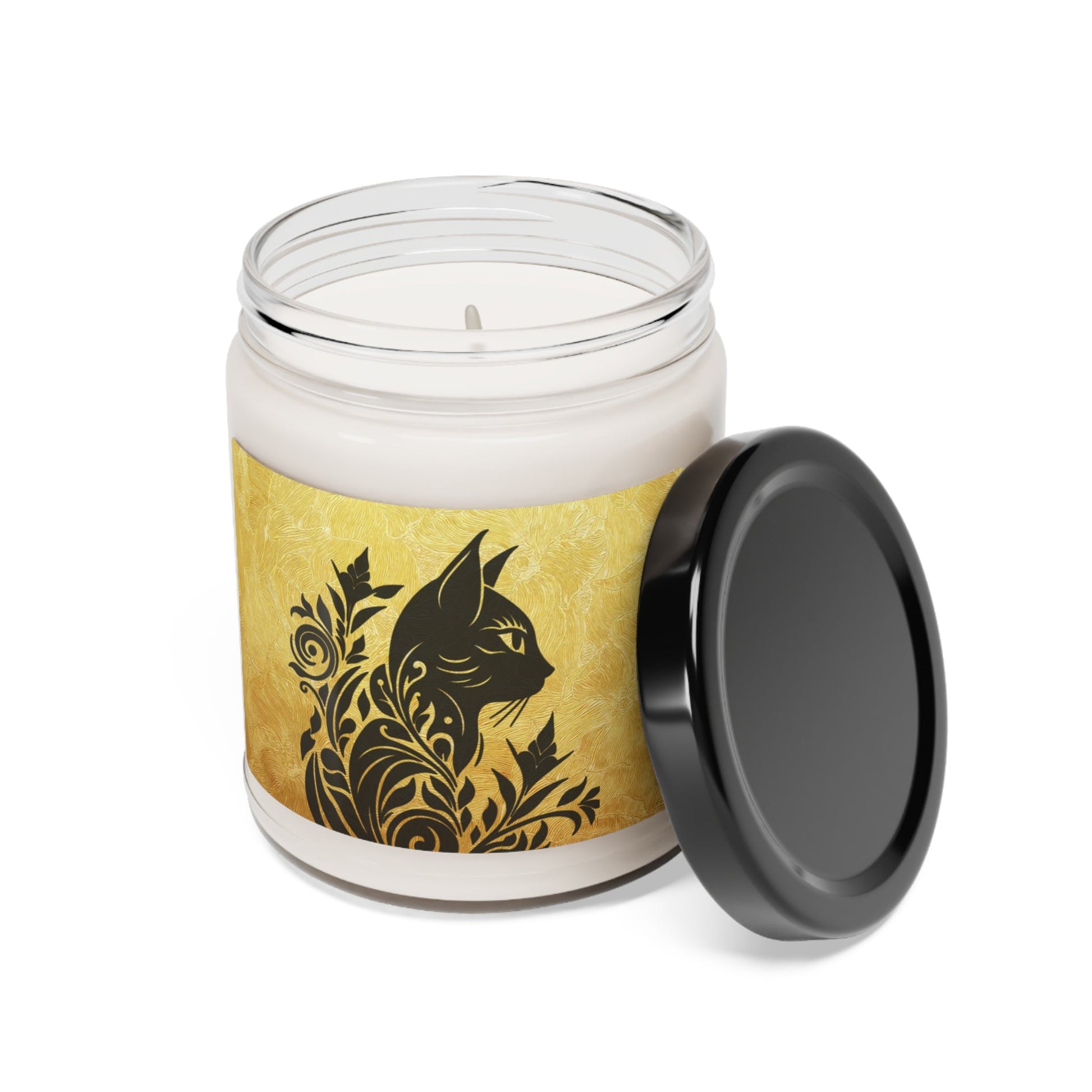 Gold Fancy Cat Scented Soy Candle, 9oz - Home Decor - Epileptic Al’s Shop