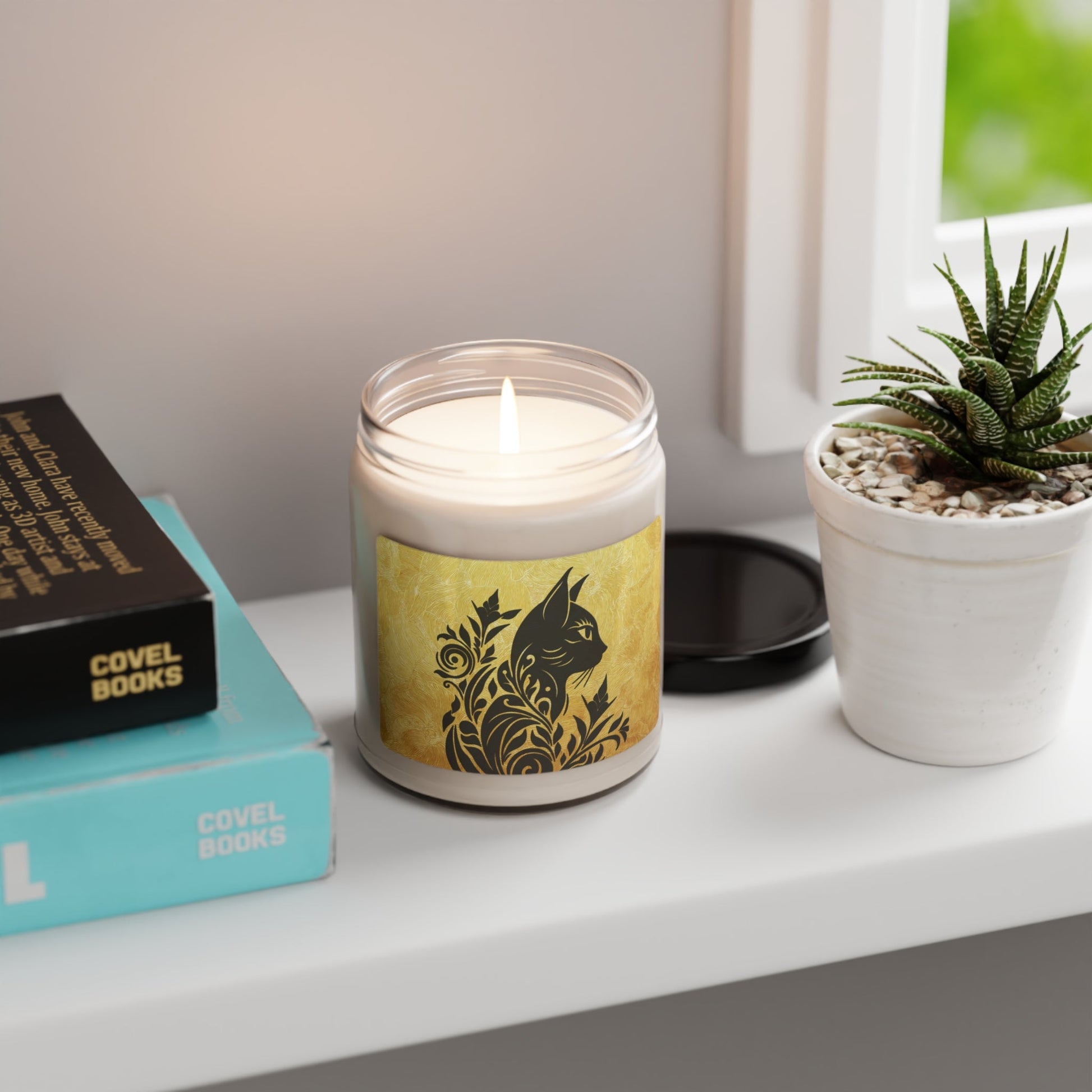 Gold Fancy Cat Scented Soy Candle, 9oz - Home Decor - Epileptic Al’s Shop