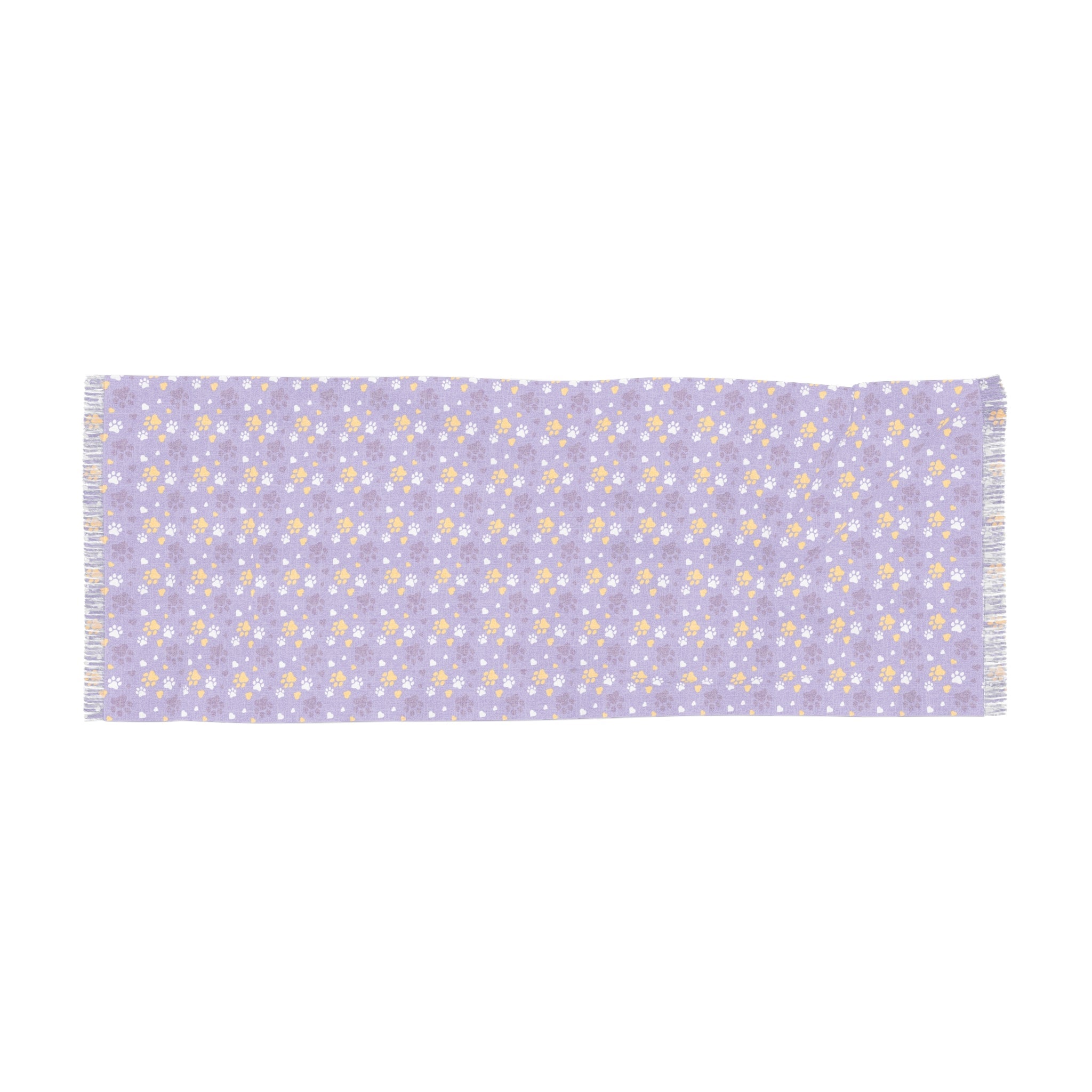 Gold Paws on Purple Light Scarf - EpiAl's Shop