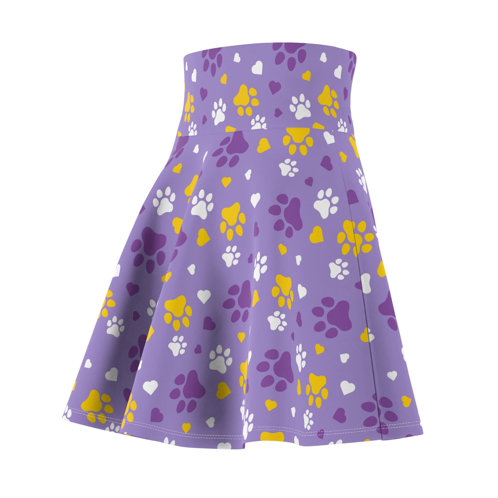 Gold Paws on Purple Women's Skater Skirt - All Over Prints - Epileptic Al’s Shop