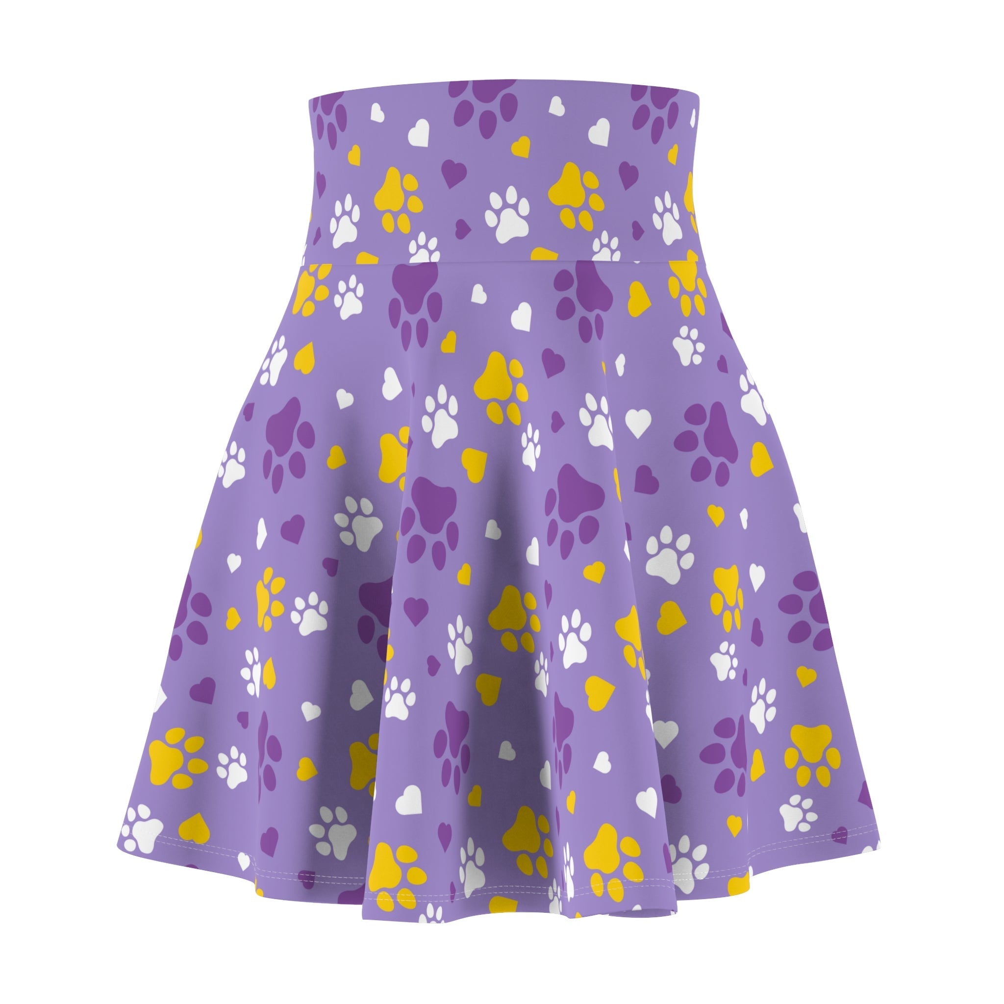Gold Paws on Purple Women's Skater Skirt - EpiAl's Shop