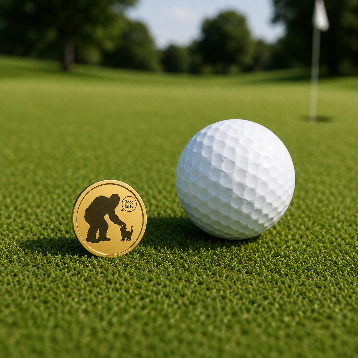 Good, Kitty Sasquatch & Cat Engraved Golf Ball Marker