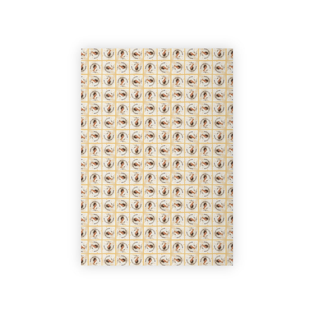 Golden Cat Lady Birthday Gift Wrapping Paper Roll - Paper Products, Gift Wrapping Paper - EpiAl's Shop