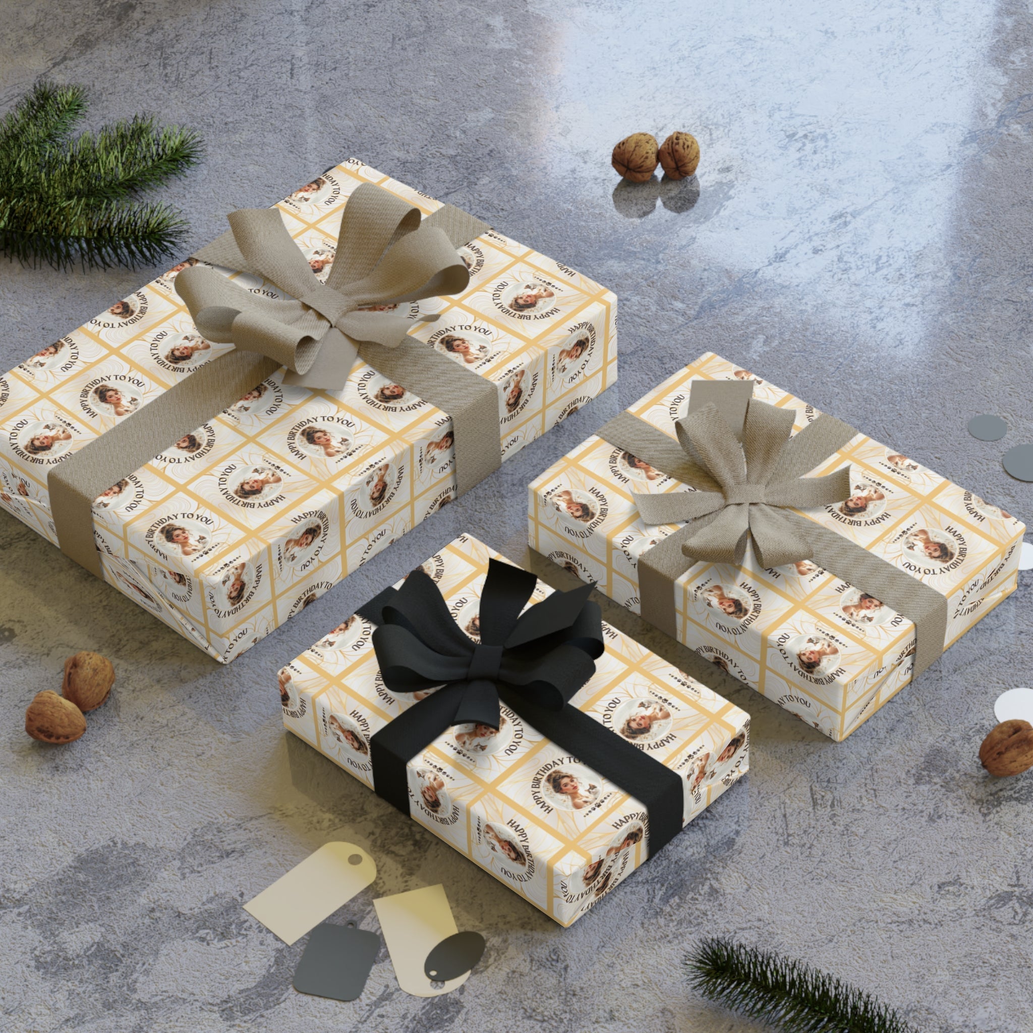 Golden Cat Lady Birthday Gift Wrapping Paper Roll - Paper Products, Gift Wrapping Paper - EpiAl's Shop