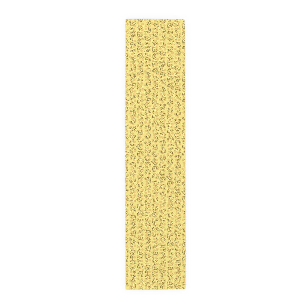 Golden Purr Cat Table Runner – Minimalist Line Art Polka Dot Design - Decor, Home, Tablecloths & Runners - EpiAl's Shop